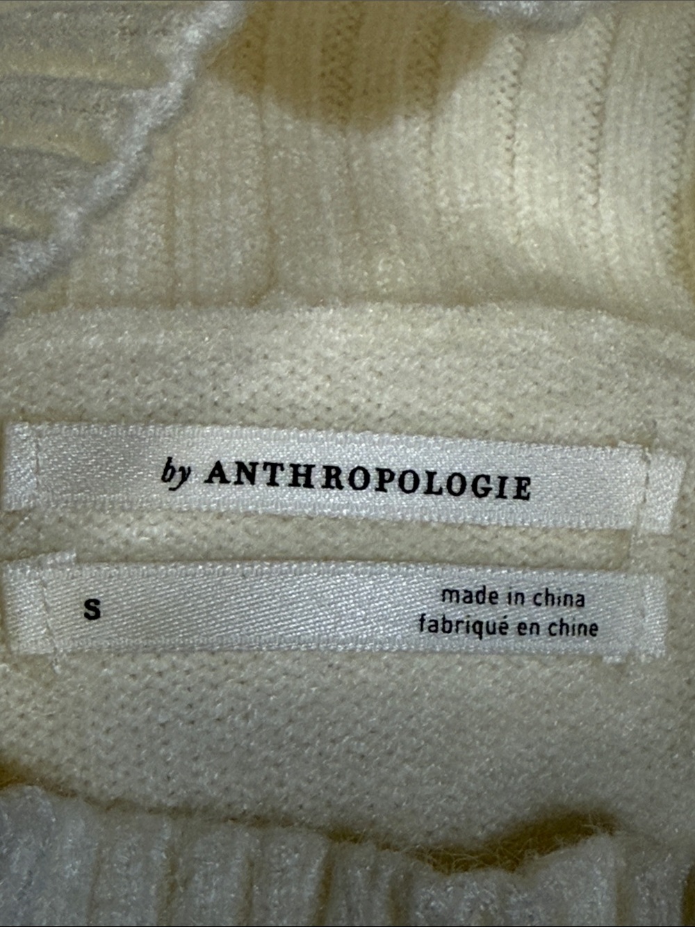 Anthropologie Ivory Button-Shoulder Mock-neck Sweater - Picture 6 of 6